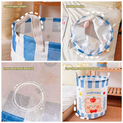 Cute Laundry Basket Large-capacity Dirty Clothes Basket Foldable Waterproof Storage Bucket Clothing Children's Toys Storage Bag