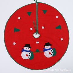 Christmas tree decoration non-woven fabric stickers old man snowman apron red tree skirt holiday party gift