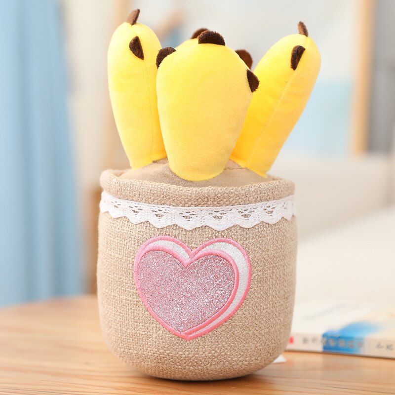 25CM Lifelike Mushroom Plants Plush Toys Soft Funny Bookshelf Decor Doll Creative Potted Bear Paw Pillow Home Decor Kids Gift