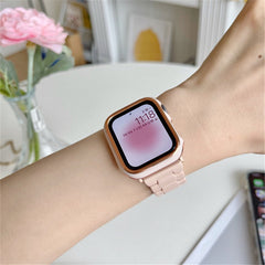 Suitable For Apple Watch 7 6 5 SE 4 3 2 Strap+Case Fashion Waist PC Solid Color For iwatch Band 45mm 41mm 40mm 44mm Resin Strap