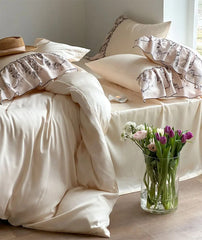 Yickyue -  Fairyfair pastoral flower bedding set girl,full queen king elegant unusual ruffle home textile bed sheet pillow case quilt cover