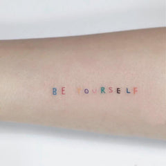Waterproof Temporary Tattoo Stickers Colorful Alphabet Female Wrist Arm Flash Tattoo