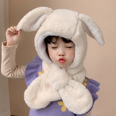 Sweet Baby Boys Girls Lovely Autumn Winter Cartoon Cute Rabbit Ear Plush Warm Hat Cap Neck Wrap Scarf kid toy Cospaly Hot шапка