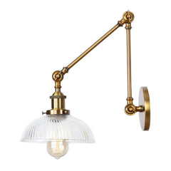 YICKYUE  -  Antique Design Glass Swimming Arm Wall Lamp Retro Reading Lamp Bedside Home Industrial Led Wall Lights Fixture Black Gold Rustic