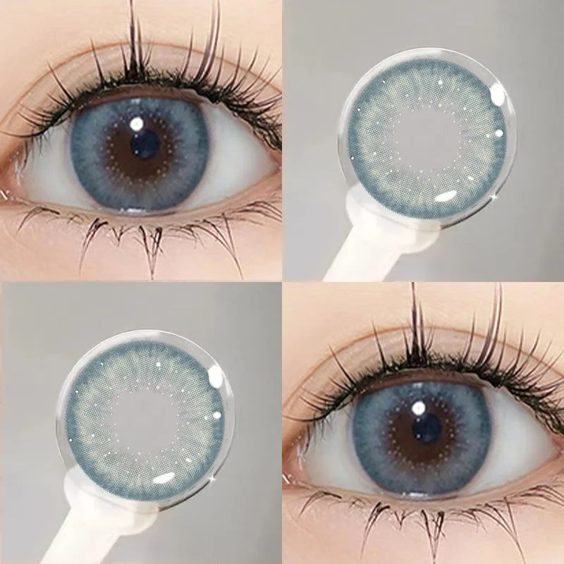 YICKYUE  -  2pcs Natural Color Contact Lenses for Eyes Blue Large Diameter Lenses Korean Fashion Lenses Student Anime Accessories