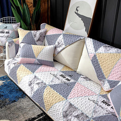100% Cotton Fabric Quilted Sofa Cover Cute Floral Printing Sectional Sofa Towel Soft Couch Covers for Living Room