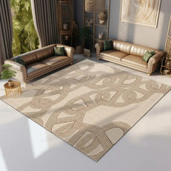 YICKYUE  -  Advanced Interlocking Chain Decorate Living Room Carpet Cloakroom Bedroom Bedside Soft Mat Coffee Table Plush Rug
