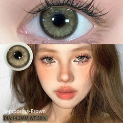 1pair Blue Contact Lenses For Eyes Korean Cute Lens Eye Makeup Pupil Brown Softlenses Women‘s color contact lenses