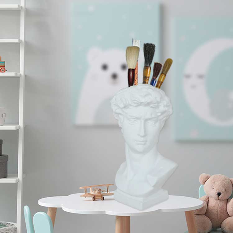 W&G Nordic Vase Home Decor Vase Creative Human Head Portrait Flower Vases Room Decoration Resin David Flower Vase Room Decor