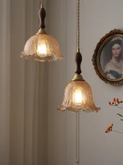 YICKYUE  -  Japanese Cracked Glass Pendant Lights Hanging Lamp Vintage Brass for Bar Dining Table Bedside Bedroom Small Chandelier