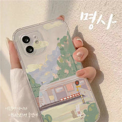 art painting phone case for iphone 13 11 pro max X XS MAX XR 6s 7 8 plus 12 mini se soft clear transparent shockproof tpu cover