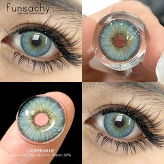 YICKYUE  -  1 Pair Colored Contact Lenses for Eyes Blue Lenses Contact Gray Lenses Green Eye Natural Lens Fashion Contacts Beauty