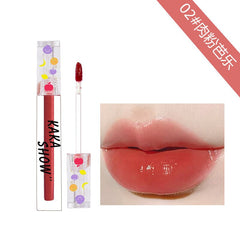 Kakashow Water Mirror Lip Glaze Quickly Forms A Film Glazed Lip Gloss Easy To Color Natural Nude Makeup Long-lasting Lip Makeup