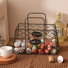 Handheld Coffee Capsule Storage Basket Candy Snack Storage Frame capsule organizer Fruit Basket Living Room Desktop Decoration