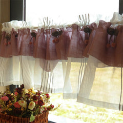 Cilected Nordic Ins Hair Ball Lace Short Curtains Home Small Windows Half-Screen Screen Cabinet Shade Curtain Door Curtain Decor