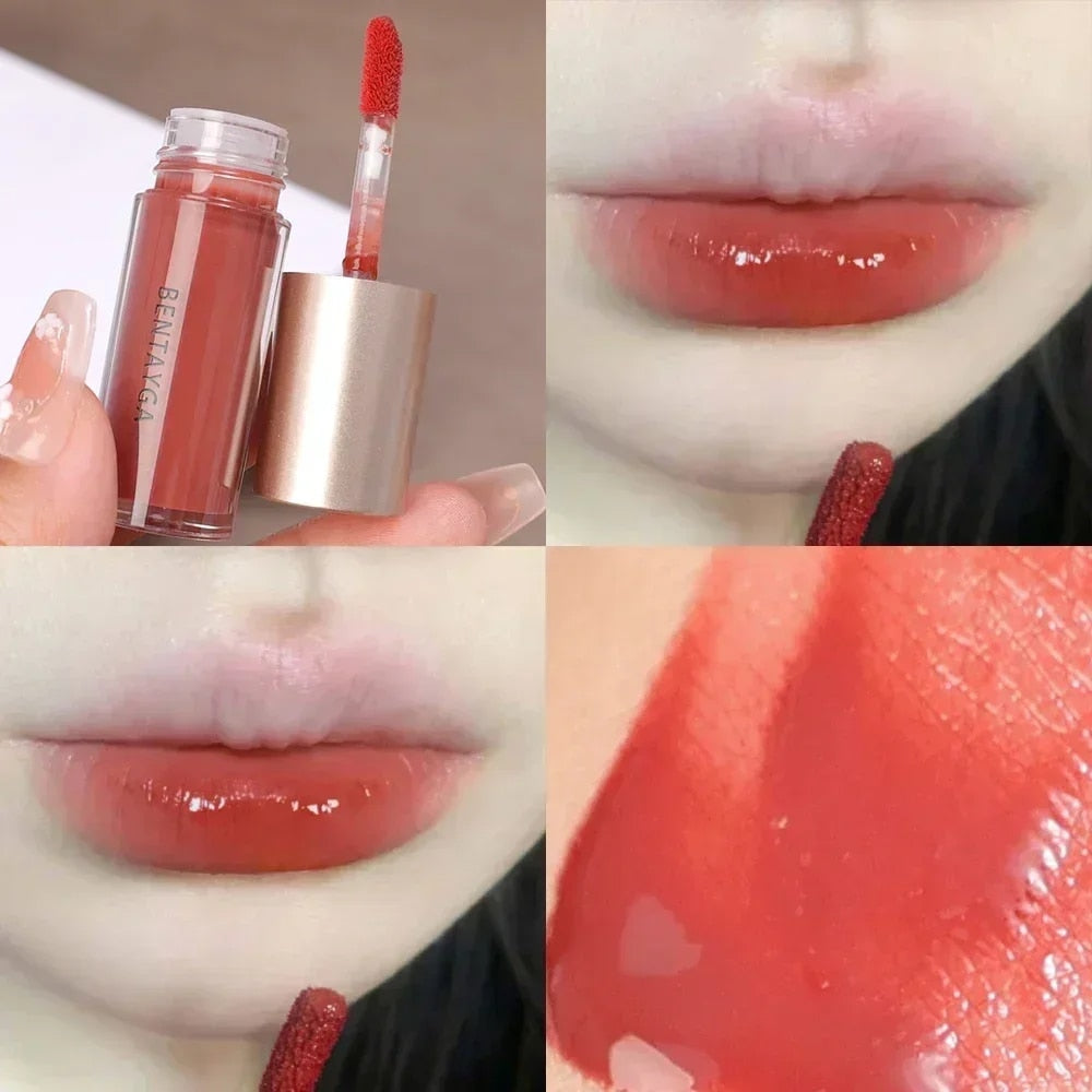 Yickyue 6 Colors Mirror Dyeing Lip Gloss Moisturizer Liquid Lipstick Waterproof Long Lasting Brown Red Lip Tint Korean Makeup Cosmetic