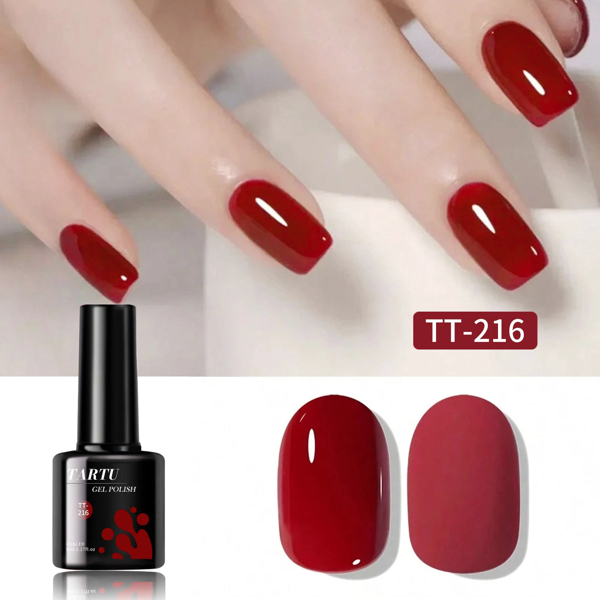 YICKYUE  -  8ml Gel Nail Polish Rose Pink Red Gray Burgundy Nails Art Soak Off UV/LED Manicure Semi Permanent gel polish
