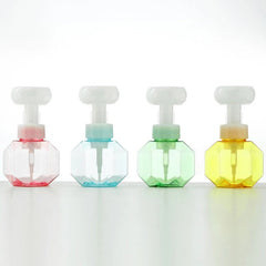 300ml/4 color soap dispenser flower-shaped foam foam pump empty bottle plastic transparent bottle shower gel foam pump bottle