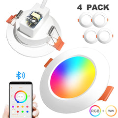 LED Downlights Bluetooth Ceiling Lamp 7W LED Spot Light AC90V-240V Recessed Round RGB Light Timed Dimmable bathroom bedroom
