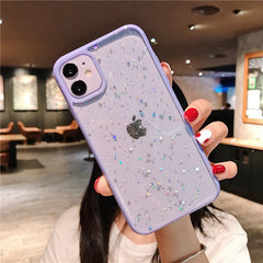 Luxury Star Glitter Clear Silicone Shockproof Case For iPhone 12 11 Pro Max Mini X Xs XR 7 8 Plus SE 2 Sequins Transparent Cover