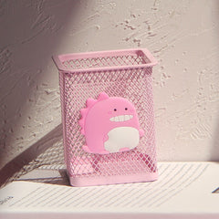1pc Pink Metal Pen Holder Office Organizer Cosmetic Square Pencil Pen Stand Holders Stationery Container Office School Supplies