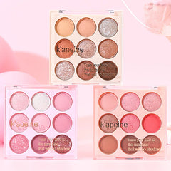 YICKYUE  -  Ice Cream Eyeshadow Palette Glitter Rose Aegyosal Blush Oat Milk Tea Purple Eye Shadows Cool Tone Korean Makeup Women Cosmetics