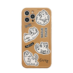 2022 tiger cute silicone soft cartoon phone case for iphone 12 mini 11 13 pro max xsmax x xr 8 7 plus shockproof cover capa