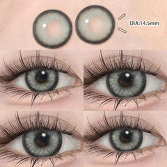 YICKYUE  -  1 Pair Blue Color Contact Lenses for Eyes Soft Round Natural Lens with Myopia Prescription Beauty Pupil Free Shipping