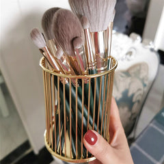 Iron Cylindrical Cosmetics Makeup Brushes Storage Box Case Storage Lipstick Brush Pen Holder Organizer Makeup Pen Storage
