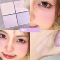 Yickyue 4 IN 1 Peach Cream Girl Blush Long-Lasting Blusher Palette Nude Apricot Pigment Cheek Contour Brighten Korean Cosmetics Tools