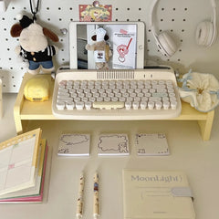 YICKYUE  -  Single-layer Young Girl's Heart Computer Height Increase Frame Desk Notebook Storage Shelf Student Dormitory Storage Bookstand
