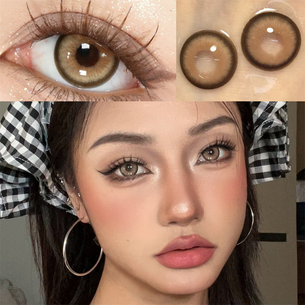 YICKYUE  -  Goldfish grey Colored Contact Lenses for eyes Makeup small beautiful pupil yearly 2pcs/pair Myopia prescription degrees