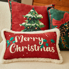 YICKYUE  -  Christmas Tree Square Pillow Double-Sided Printing Creativity Festive Atmosphere Home Decoration And Accessories Sofa Cushions