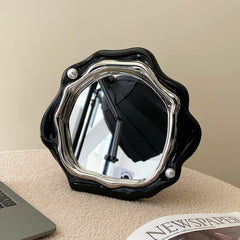 YICKYUE A Niche Mirror Modern Style French Wave Mirror Irregular Light Luxury Design Mirror Ornament