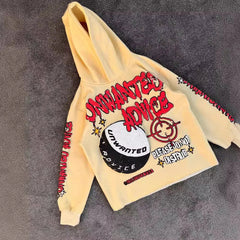 Hearujoy  2024 Y2k Long Sleeved Foam Printed Pullover Hoodie, Sweatshirt And Pants Two Piece Streetwear Trendy Wear Dark Vintage Casual