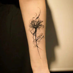 YICKYUE  -  Herbal Juice Rose Flower Temporary Tattoos for Women Arm Punk Waterproof Tattoo Stickers Art Lasting Cover Scars Fake Tattoo
