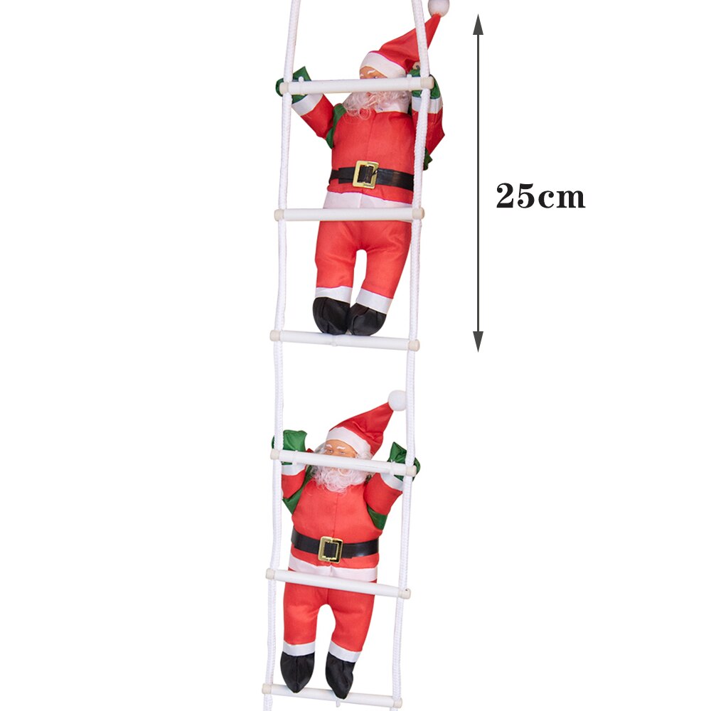 Yickyue Climbing Santa Claus Ladder Rope Hanging Doll with Parachute Christmas Tree Pendant Home Ornaments Decoration New Year Gift
