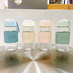 Simple Nordic Glass Fashion Lovers Constellation Creative Water Cup High Temperature Anti Scald Cup Cover Portable Tea Cup