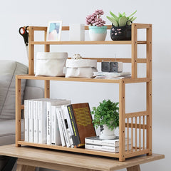 3-tier Wooden Bookshelf Office Student Stationery Organizer Magazine Holder Home Sundries Storage Shelves Kitchen Seasoning Rack