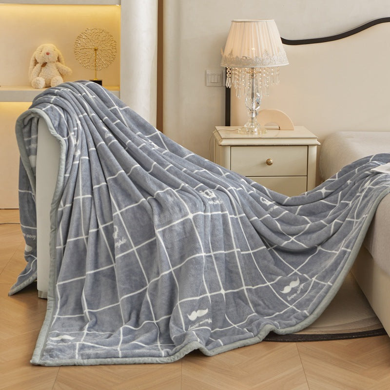 YICKYUE -  Coral Fleece Throw Blankets, Multi Function, Protable Blanket for Home,Travel, Cute Soft Bed, Sofa, Bedspread, Autumn, Winter