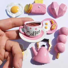 YICKYUE  [Cute Themed] 3D Pink Cute Themed Refrigerator Sticker Set | 5pcs |  | Easy To Stick And Fix | Refrigerator Decoration, Car Decoration, Kitchen And Restaurant Decoration, Home Decoration | Holiday Gifts | Cute | Easy T