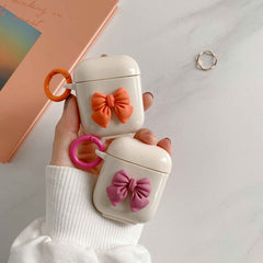 3D Bow cute earphone accessories for apple air pods pro wireless bluetooth case charging box for airpod 3 2 1 cartoon capa shell