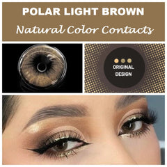 YICKYUE    Aurora Brown Colored Contact Lenses Yearly Myopia Prescription Contacts Natural Eye Beauty Lens with Pupil-Enlarging