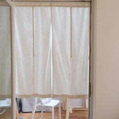 YICKYUE  -  Semi Sheer Curtains for Home Living Room Dining, Japanese Style Drapery Linen, Blended Curtain Rod Pocket, Naturally Soft