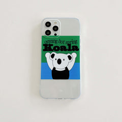 Animal Koala cartoon phone case cute cover capa for iphone xr xs max 7 8 plus x 11 12 mini pro max silicone clear conque funda