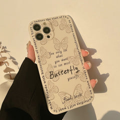 Original butterfly shockproof cute cartoon phone case for iphone 13 mini 11 pro max 12 xsmax x xr se  7 8 plus cover capa
