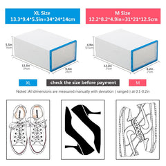 6pcs Transparent Shoe Box Shoes Organizers Plastic Thickened Foldable Dustproof Storage Box Stackable Combined Shoe Cabinet Sale