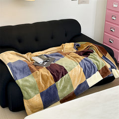 YICKYUE  -  Ins Fresh Double-Sided Milk Velvet Casual Blanket Skin-Friendly Warm Cute Sofa Decorative Cover Blanket Office Shawl Blanket