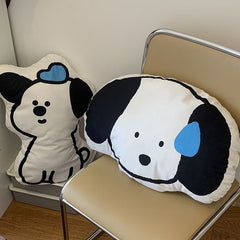 YICKYUE  -  Blue Hat Puppy Pillow Alien Napping Cushion Cute School Home Office Sofa Nap Pillows Soft Line Dog Back Cushions Home Decoration