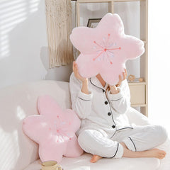 45cm New Pink Sakura Plush Pillow Kawaii Flowers Plush Pillow Mat Lifelike Soft Cherry Blossom Cushion Plushie Props